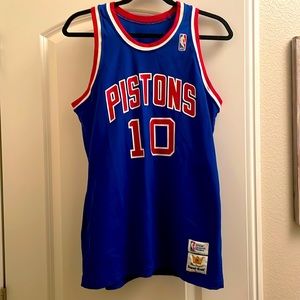 Vintage 80s MacGregor Sand Knit Detroit Pistons #10 Dennis Rodman Jersey Size M